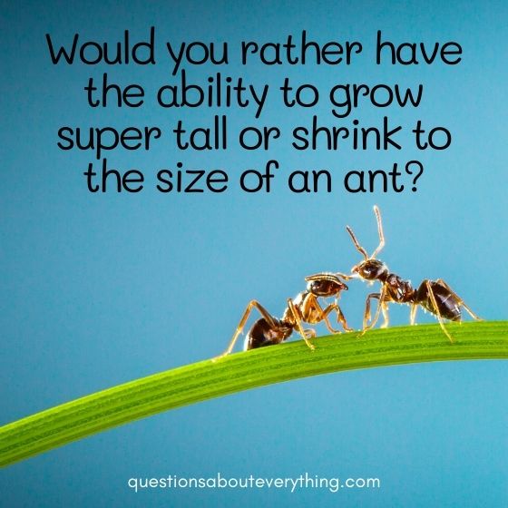 Would you rather kids questions about growth