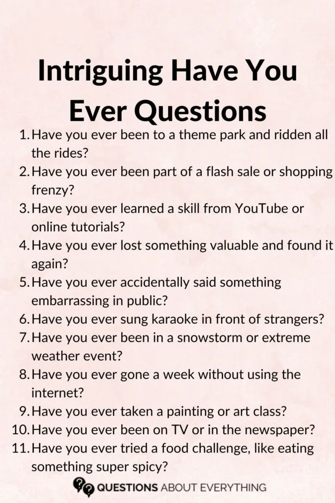 Pinterest Pin With a List of Have You Ever Questions