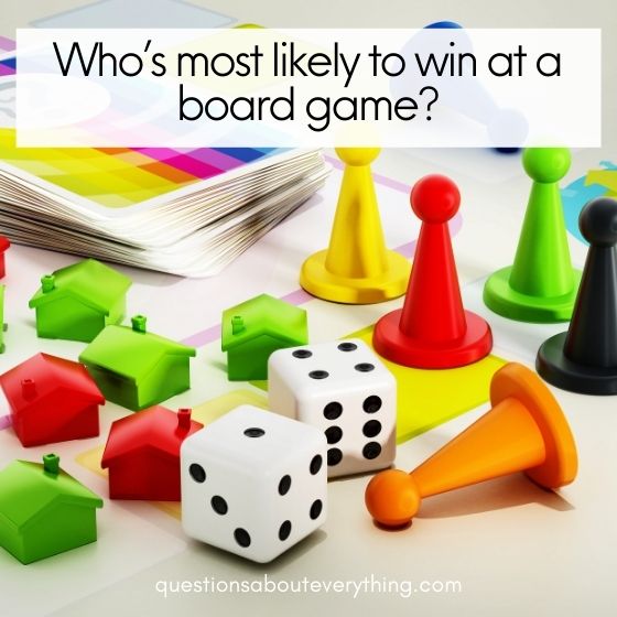 most likely to question on who's more likely to win at a board game