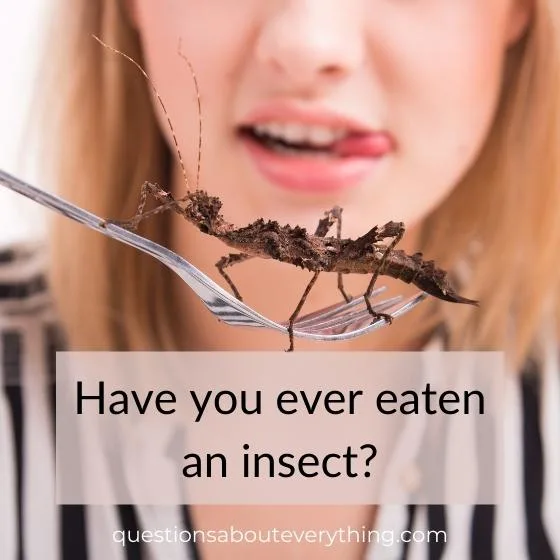 yes or no question on whether you've ever eaten an insect