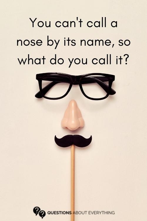 funny conversation starter asking what you'd call a nose if you had to rename it