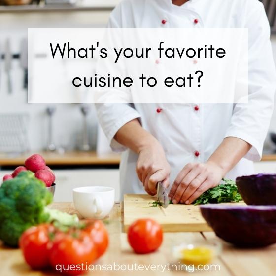 online dating question on your favorite cuisine to eat