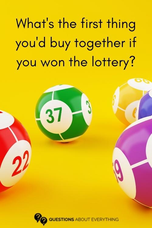 married couple questions game on what you'd buy together if you won the lottery