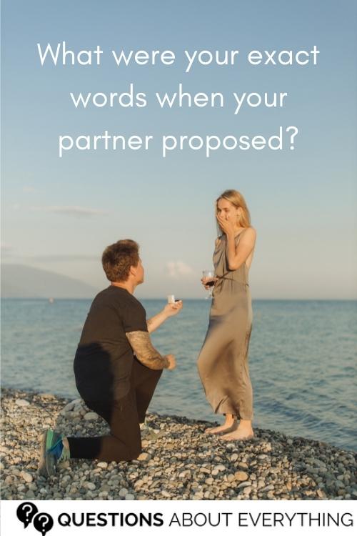 best mr and mrs question on what your reaction was when your partner proposed