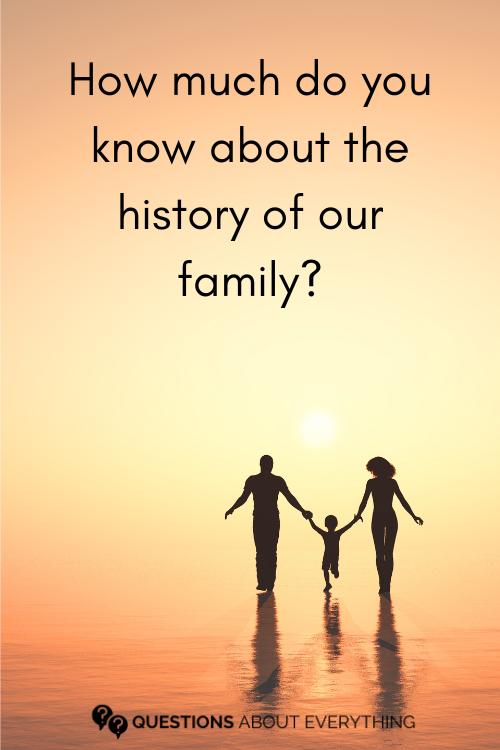 family conversation starter on how much you know about your family's history
